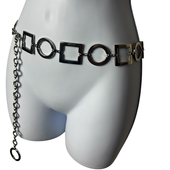 Metal chunky Silver chain statement belt silver one size womens main image 4